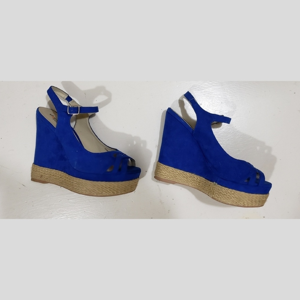 Charlotte Russe Blue Suede Wedges